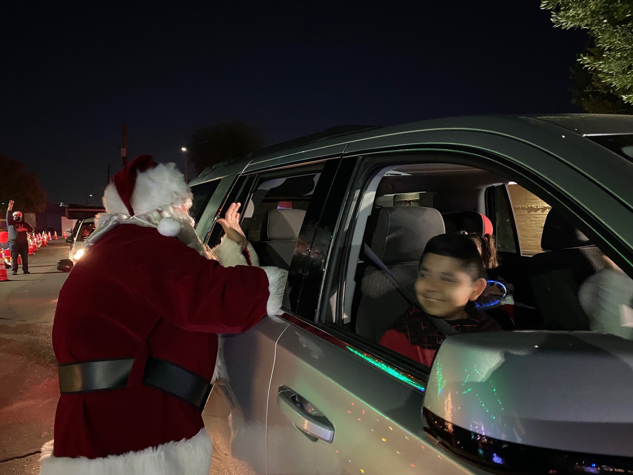 santa and smiling boy