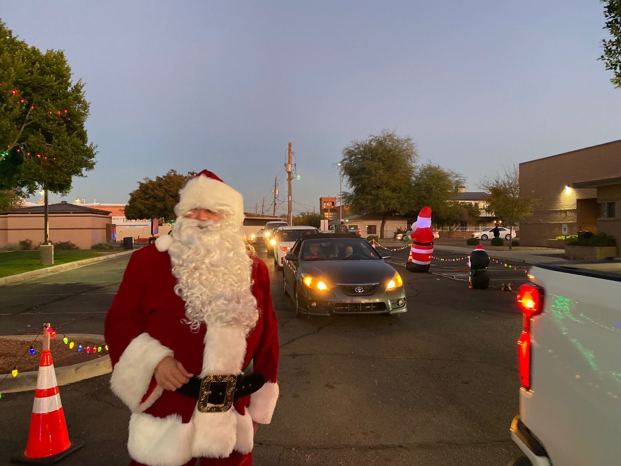 Santa awaiting next car