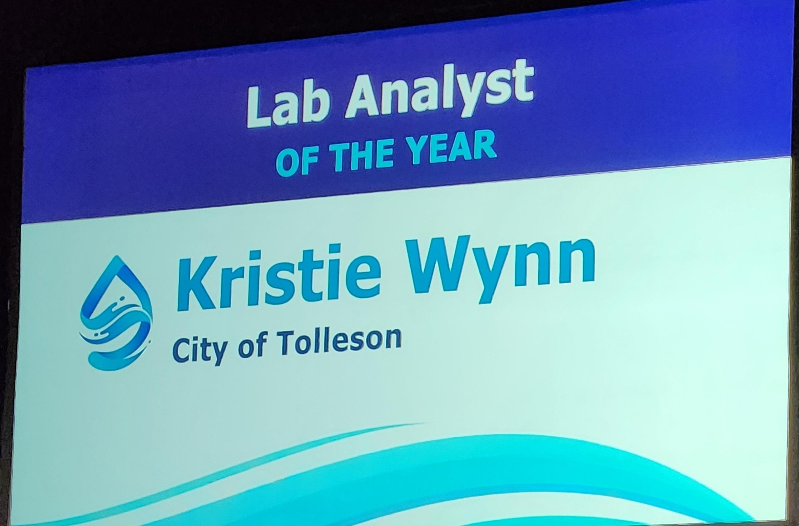 Lab Analyst of the Year - Kristie Wynn